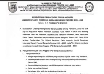 Kesempatan Jadi Komisioner KPID, Pendaftaran Periode 2025–2028 Kini Resmi Dibuka