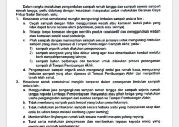 Walikota Bengkulu Keluarkan SE Baru, Ajak Warga Terapkan Gaya Hidup Sadar Sampah