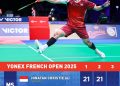 Lagi Onfire, Jonathan Cristie Ikuti Jejak Dua Tunggal Putra Indonesia Ke Babak 16 Besar French Open 2025