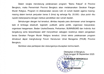 Masyarakat Dapat Beli Beras 5 Kg Rp20 Ribu di Rumah Ibadah Lewat Program Pangan Murah Religius