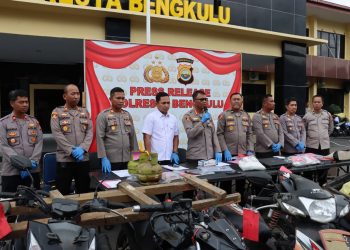 Sikat Kejahatan 3C, Polresta Bengkulu Penuhi 8 Target Operasi dan Sita Puluhan Barang Bukti Curian