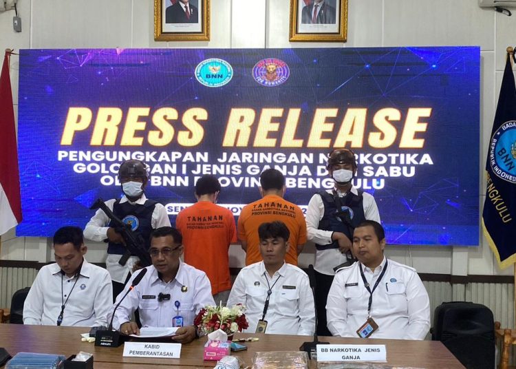 BNNP Bengkulu Gagalkan Peredaran Narkoba Senilai Ratusan Juta, Sita 5,3 Kg Ganja dan 44 Gram Sabu