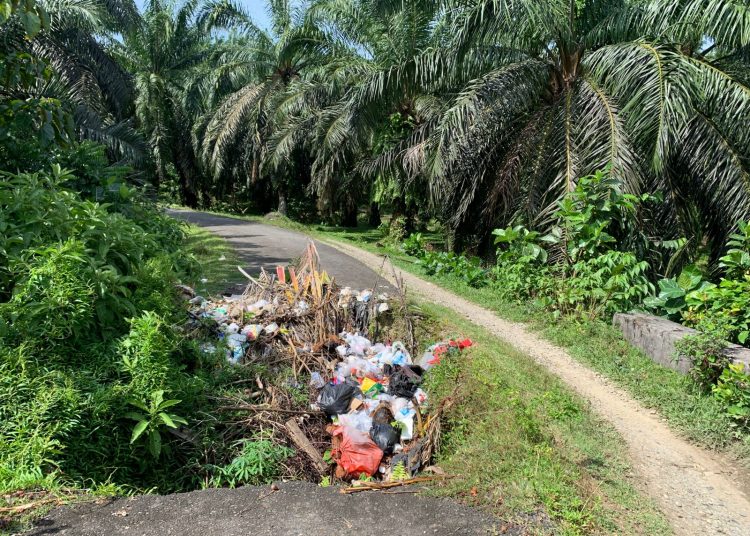 Jalan Rusak di Pino Raya Bengkulu Selatan Disulap Jadi Tempat Pembuangan Sampah